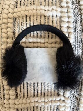 Michael Kors Black Faux Fur Ear Muffs